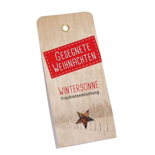 Anhängerkarte mit Tee "Wintersonne"