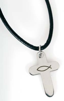 Halskette "Kreuz mit Fisch"