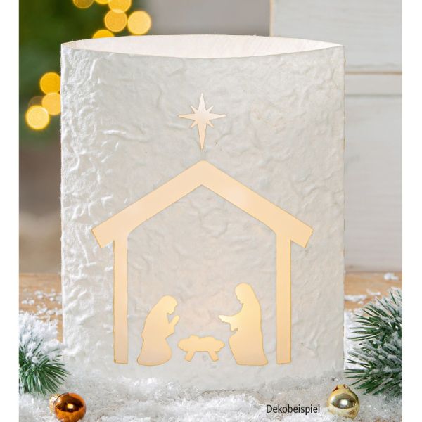 LED Papierlaterne "Krippe"