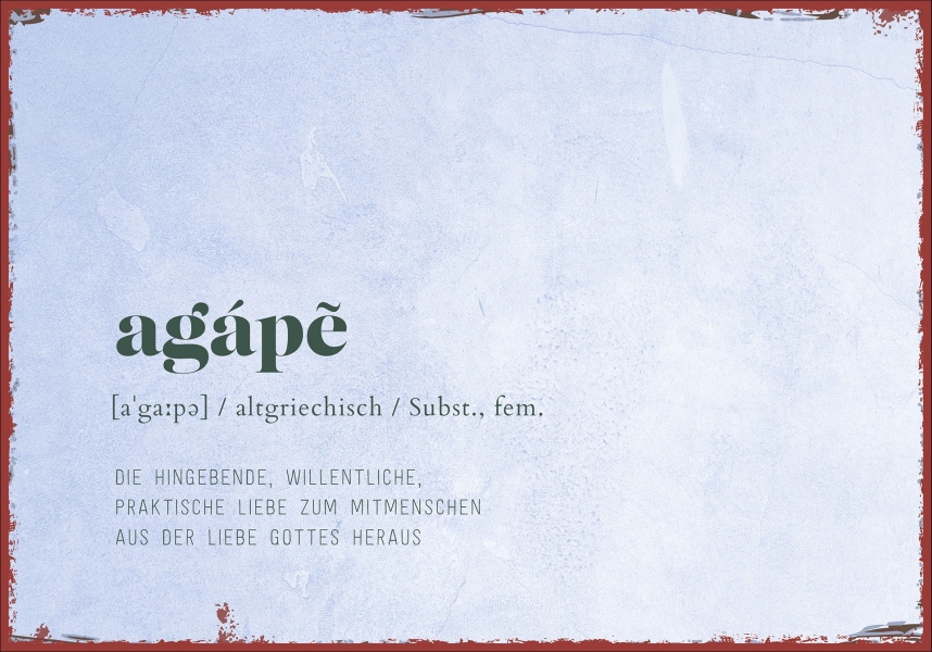 Metallschild klein - agápè