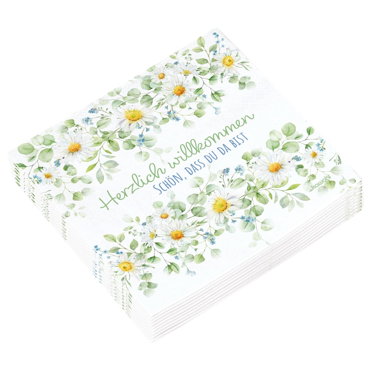 Servietten "Herzlich willkommen ..."