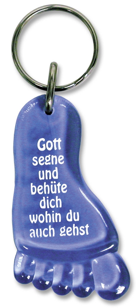 Schlüsselanhänger "Fuß" - blau