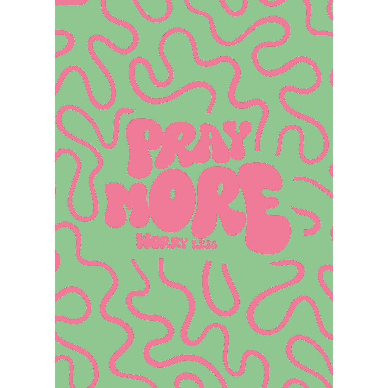 Postkarten: Pray more worry less 4 Stück