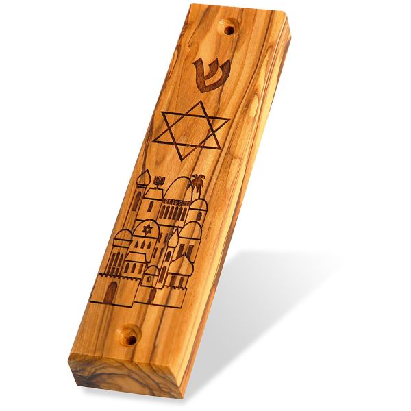 Mesusa Davidstern und Jerusalem