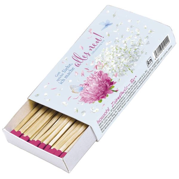 Zündholzbox Grafik "Siehe, ich mache alles neu!"