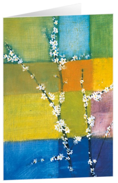Kunstkarten "Blühende Zweige" - 5 Stück