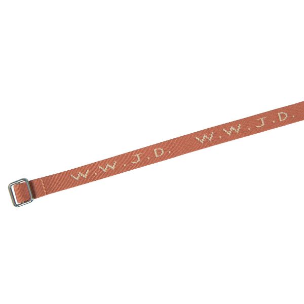 Armband "WWJD" gewebt - ziegelrot