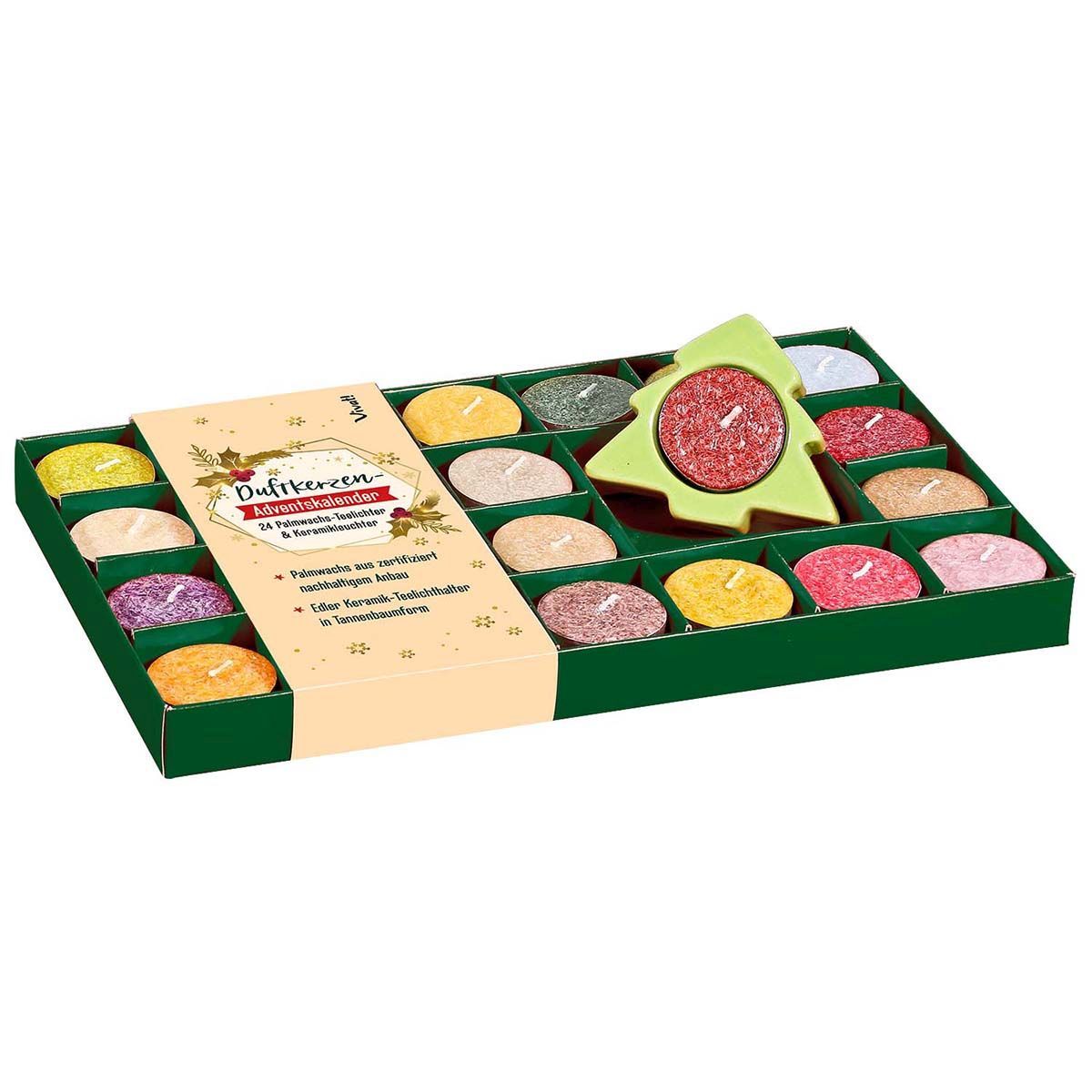 Der Duftkerzen-Adventskalender mit Keramikleuchter