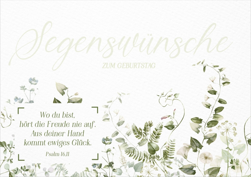 Faltkarte "Segenswünsche zum Geburtstag"