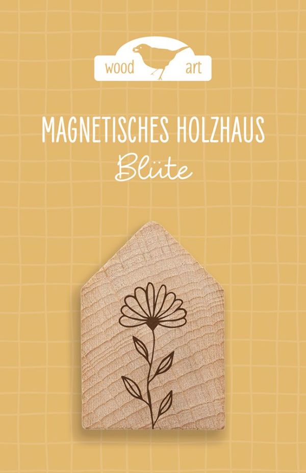 Holzhaus Magnet "Blüte"
