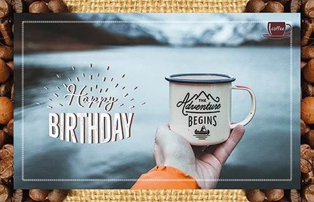 Kaffeekarte - Happy Birthday