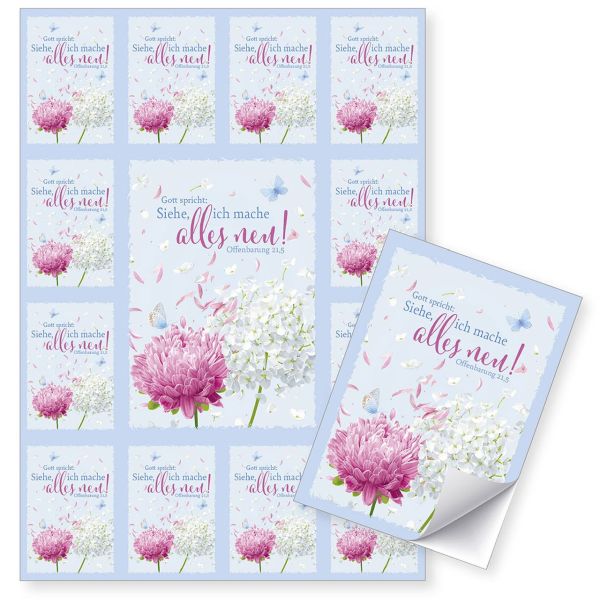 Jahreslosung 2026 - Aufkleber-Grußkarten, 4 Stk Grafik