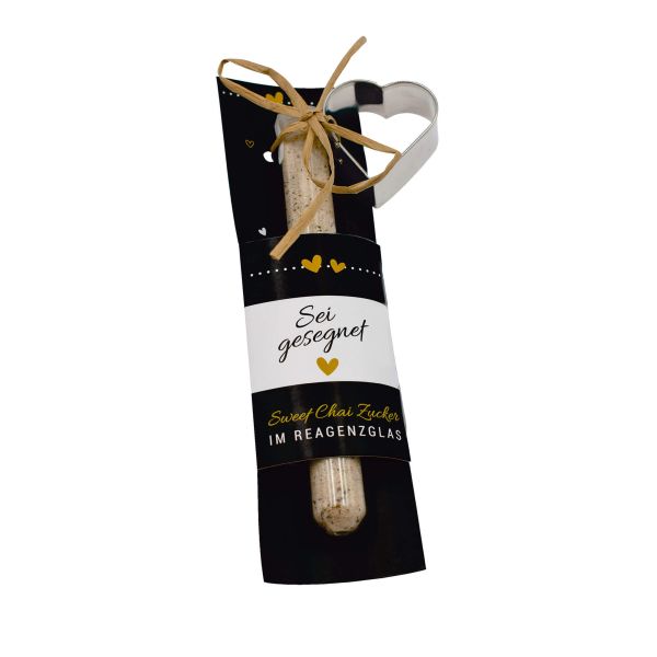Geschenk-Set: Sweet Chai Zucker/Herzausstecher "Sei gesegnet"