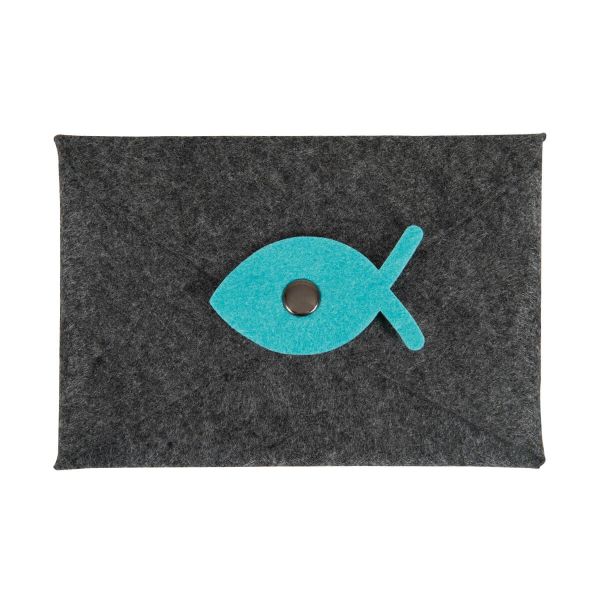 Filz-Kuvert mit Karte - dunkelgrau