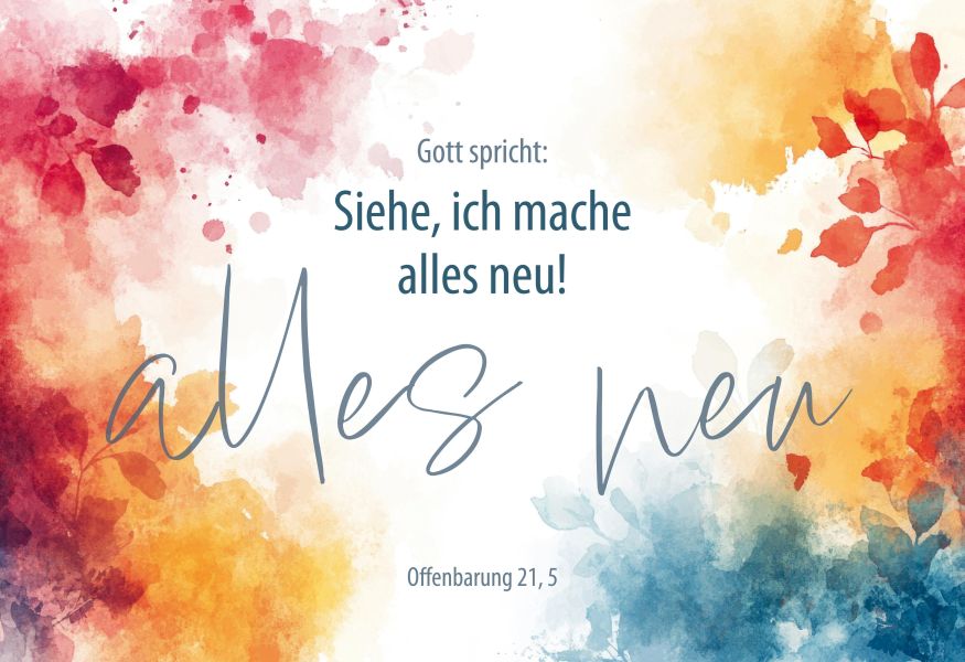 Jahreslosung 2026 - Postkarten "Bunte Farben 10er Set