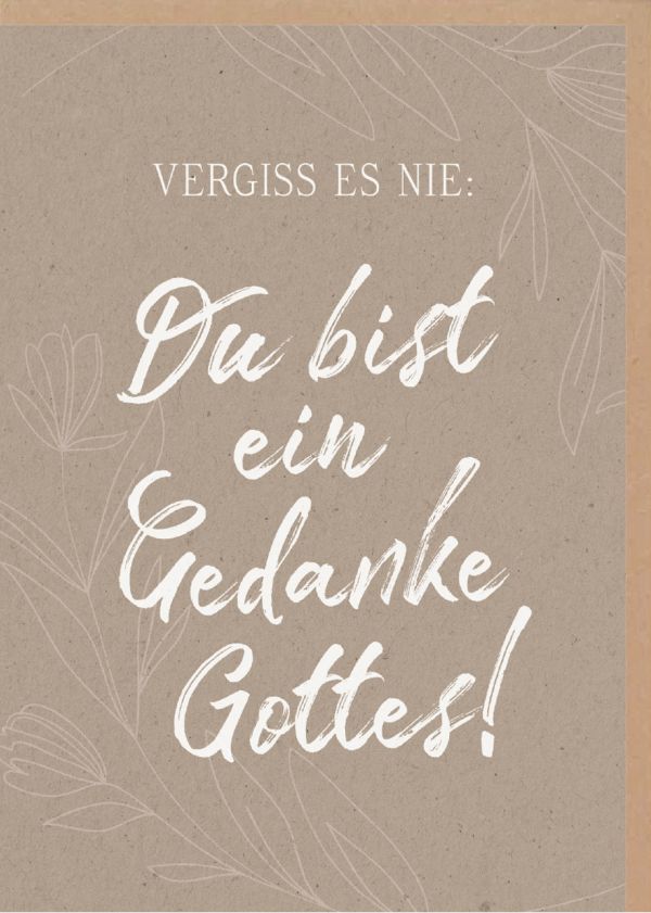 Faltkarte "Vergiss es nie: Du bist ein Gedanke Gottes!"