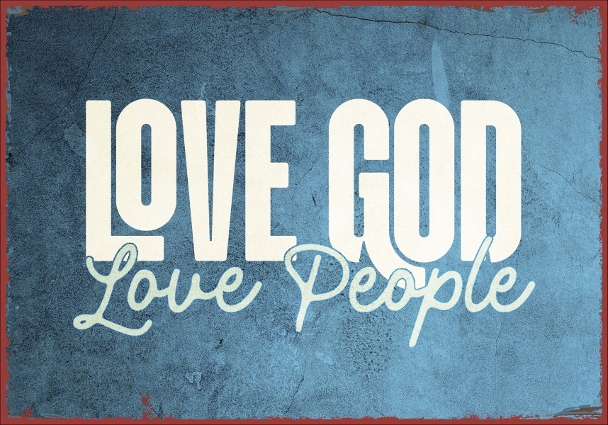 Metallschild klein - Love God. Love People