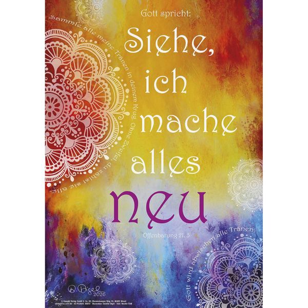 Jahreslosung 2026 - Poster A3 Aquarell