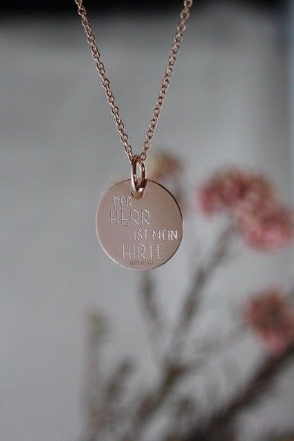 Kette mit Anhänger "Psalm 23" vergoldet