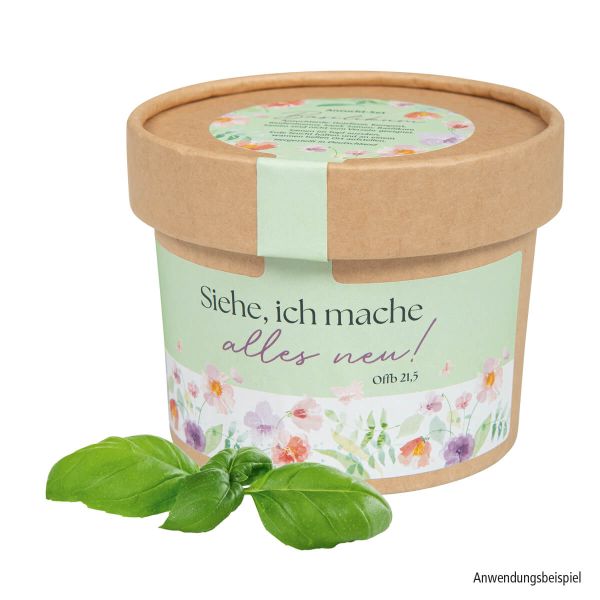 Anzucht-Töpfchen Basilikum "Siehe, ich mache alles neu"