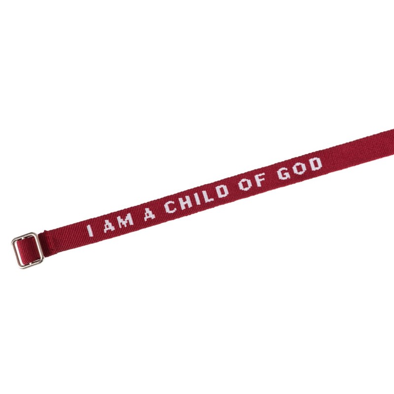 Armband "I Am a child of God" - dunkelrot
