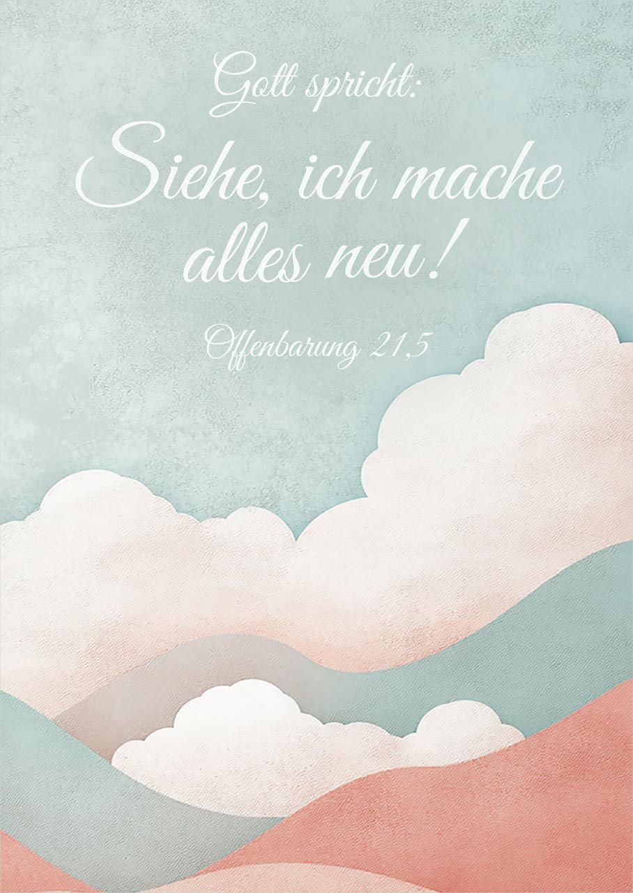 Jahreslosung 2026 - Poster A3 "Wolken"