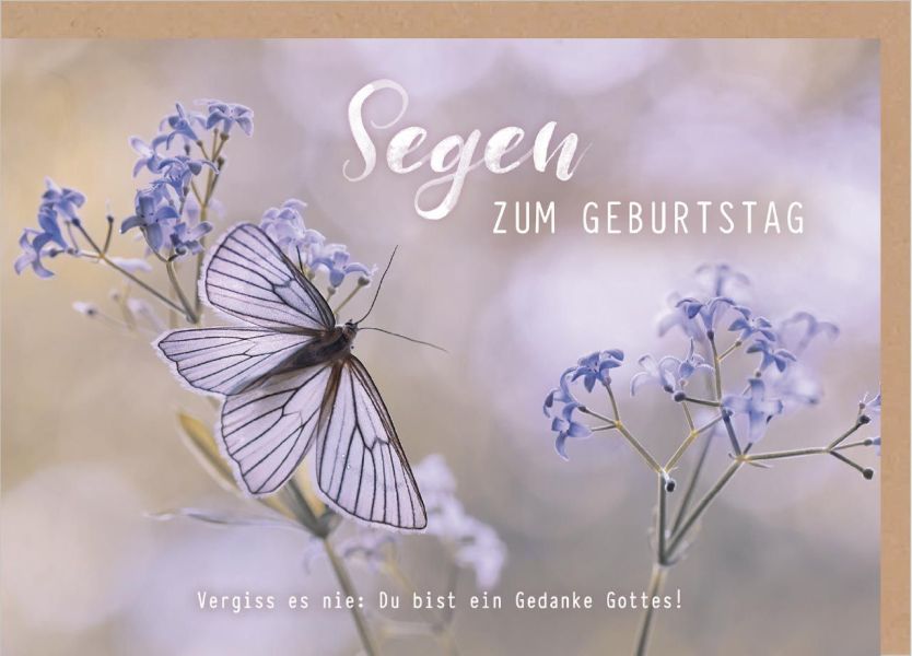 Faltkarte "Segen zum Geburtstag" - Schmetterling