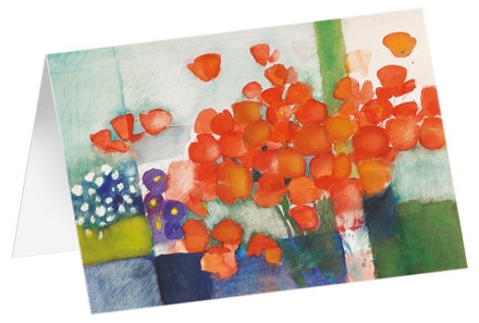 Kunstkarten "Blütentraube orange" 5 Stk.