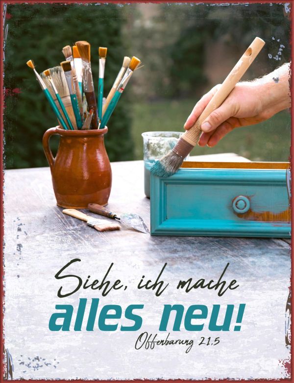 Jahreslosung 2026 - Metallschild groß "Upcycling"