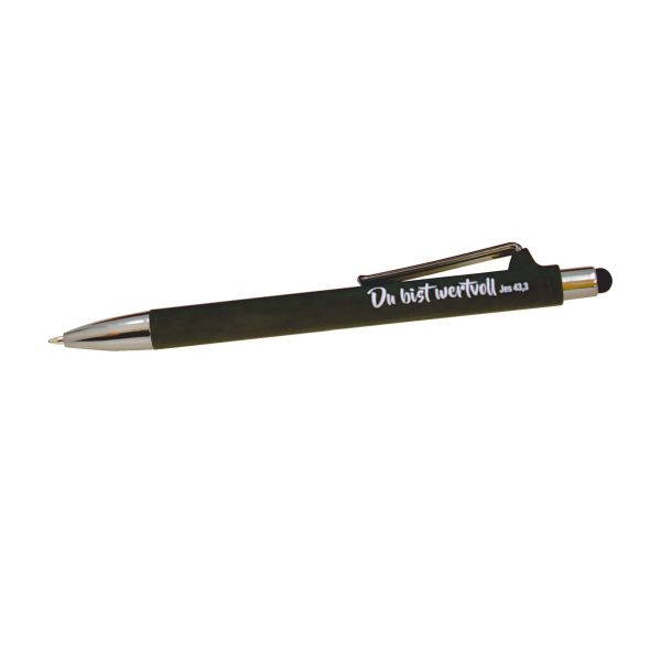 Kugelschreiber Soft mit Touch-Pen - silber/grau