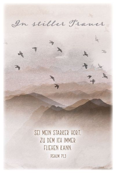 Faltkarte "In stiller Trauer" - Vogelschwarm