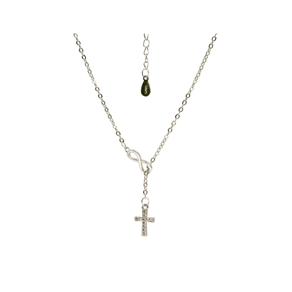 Halskette "Kreuz mit Unendlichkeitssymbol" silber