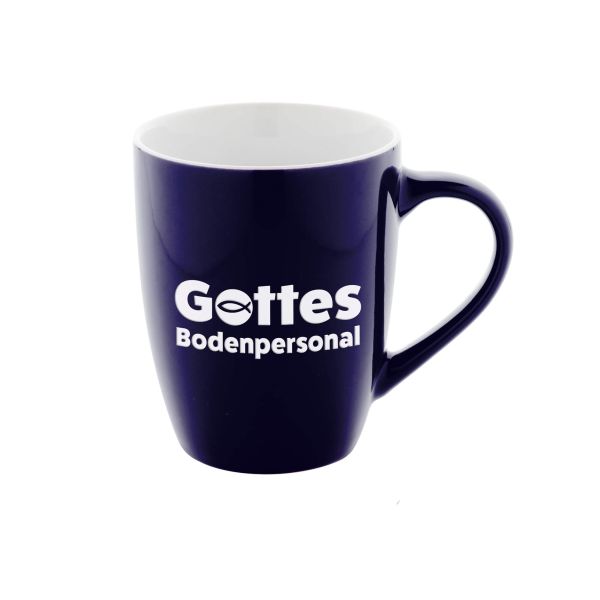 Tasse "Gottes Bodenpersonal" - blau