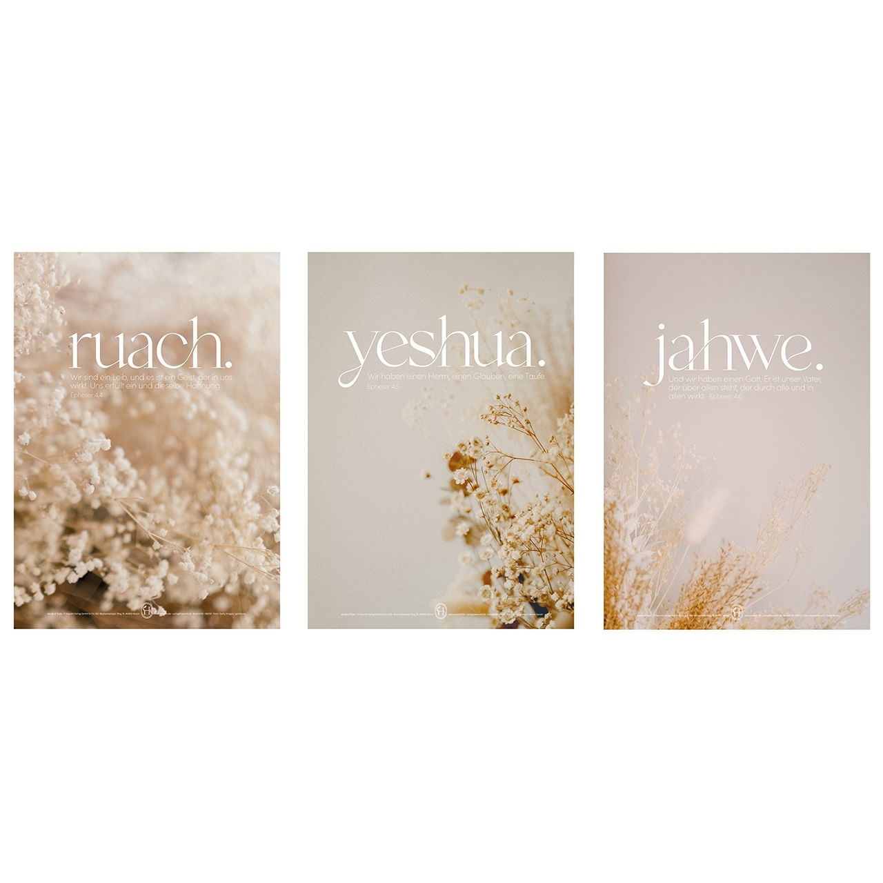 Poster-Set A4: ruach.yeshua.jahwe.