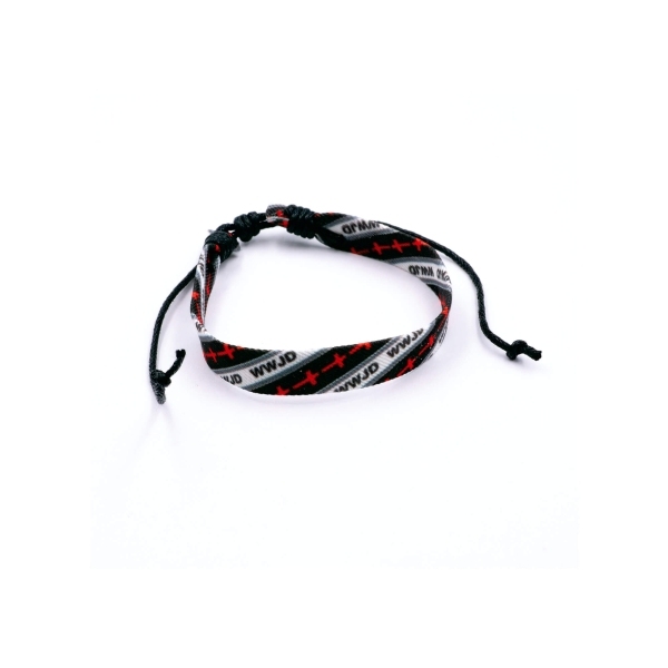 Armband "W.W.J.D." Stoff - schwarz