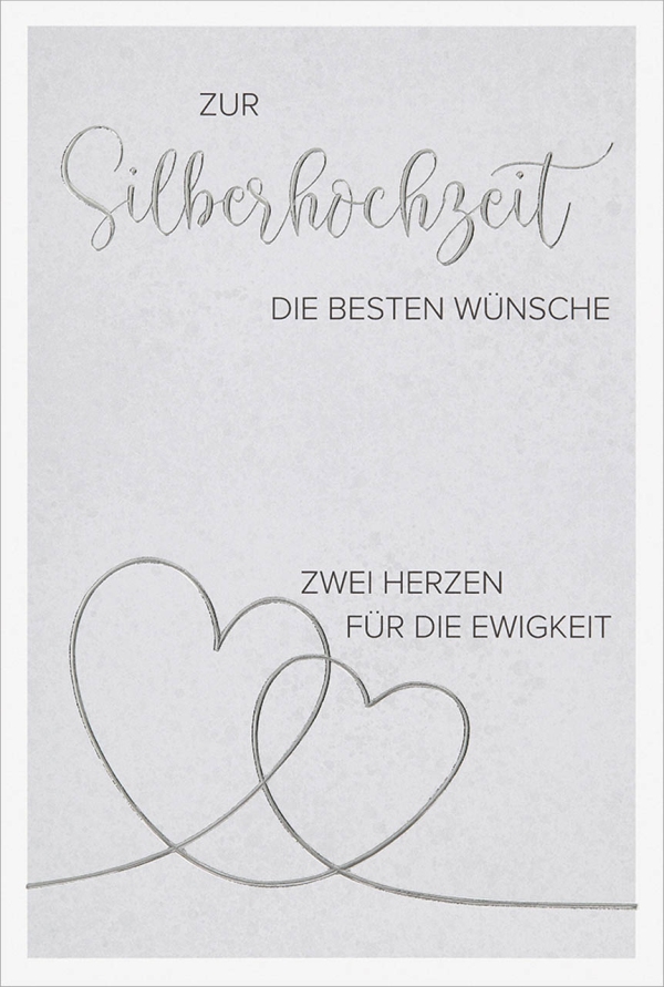 Faltkarte "Zur Silberhochzeit" - Herzen