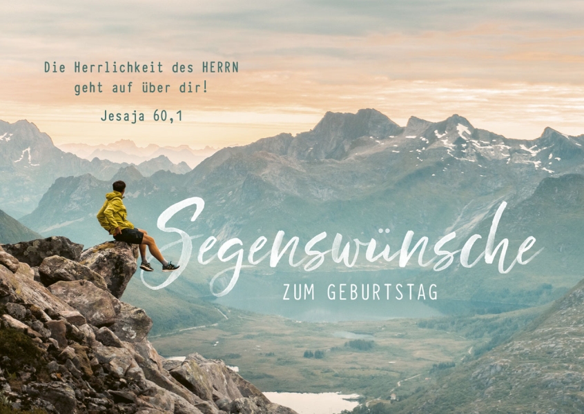 Postkarten "Segenswünsche zum Geburtstag" - Bergpanorama 12 Stück