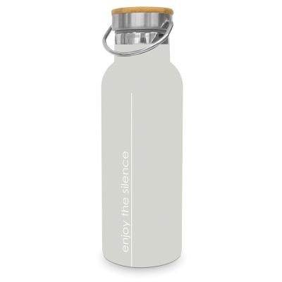 Isolierflasche "enjoy the silence" taupe