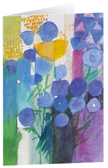 Kunstkarten "Blütenspiel blau" 5 Stk.