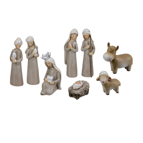 Krippenfiguren, 8tlg.