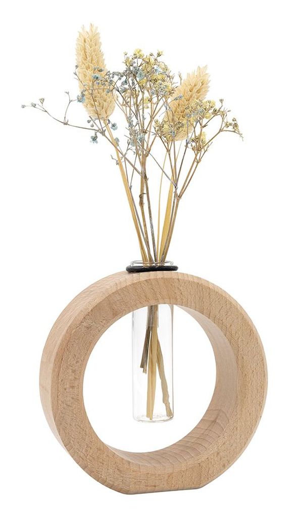 Holzvasenhalter Rund