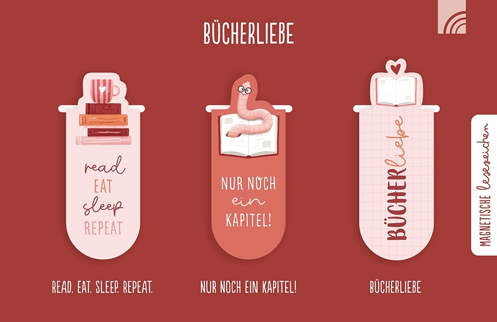 Lesezeichen "Bücherliebe" (3er-Set)