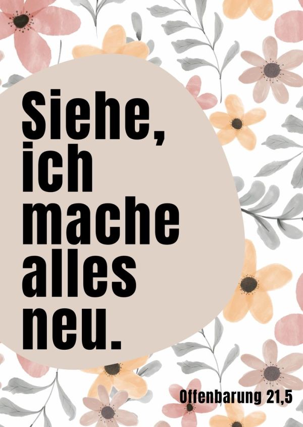 Jahreslosung 2026 - Poster A2 "Blumen"